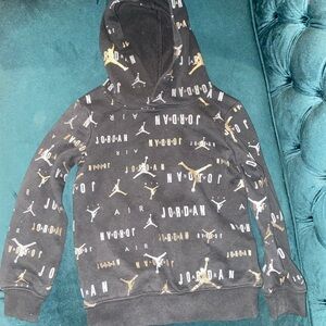 Jordan Black and Gold Graphic Hoodie Sweatshirt
